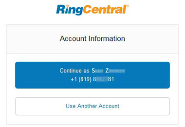 RingCentral account info